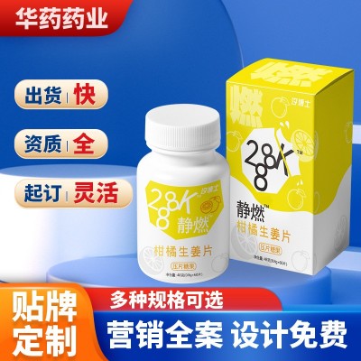 288K多维柑橘生姜静燃片定制膳食纤维生素281K柑橘生姜片贴牌OEM