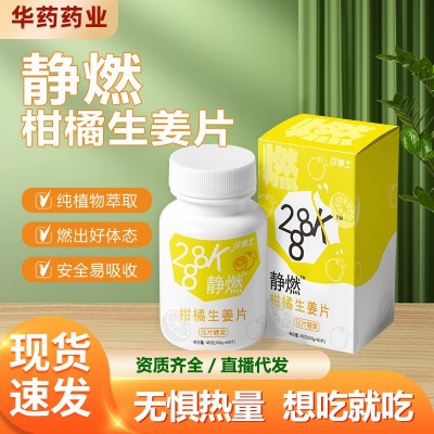 288K多维柑橘生姜静燃片膳食纤维生素281K柑橘生姜片压片糖代发